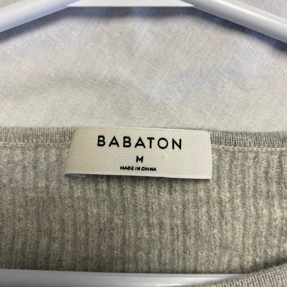 Aritzia Babaton Grey Column Wool Blend Balloon Sweater - Picture 3 of 6